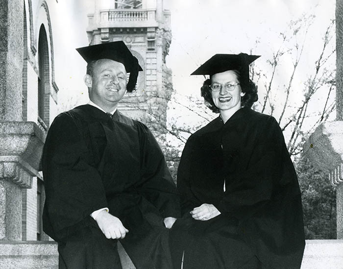 First Husband and Wife to Graduate from Gonzaga, 1950, Bob and Betty Gallagher.