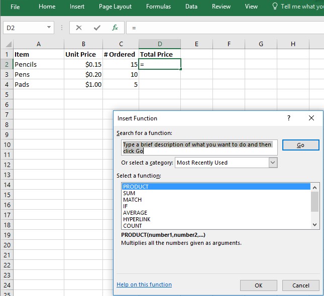 Formulas Microsoft Excel Basics Research Guides At Mcphs University