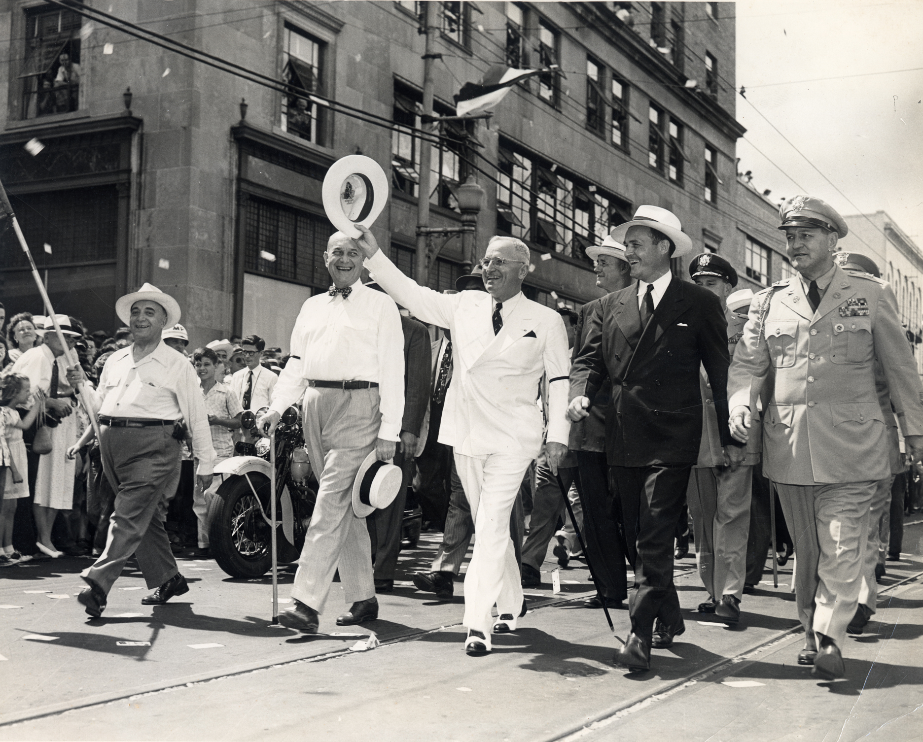 President Truman visiting Little Rock with Governor Sidney McMath. 