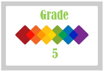 Grade five and a rainbow boarder grpahic