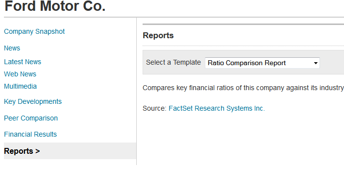 select ratio comparison report