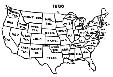 1880 U S Census Research Guide - Census Map 1880
