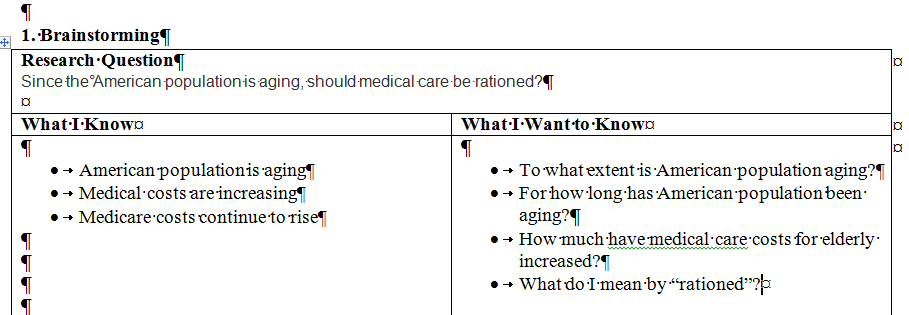 College essay brainstorming