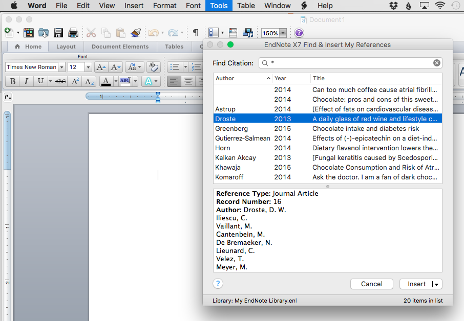 connect word to endnote for mac