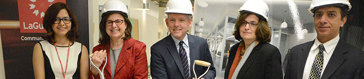 President Mellow and Vice President Erfan welcomed City Council Majority Leader Jimmy Van Bramer and CUNY Interim Vice Chancellor for Facilities Planning, Construction and Management Judith Bergtraum on December 5, 2014 for the groundbreaking.