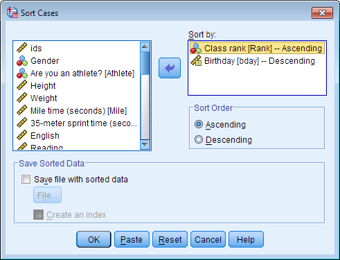 sorting data spss tutorials