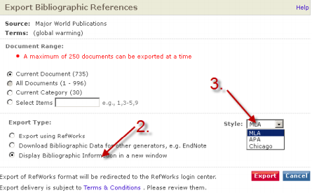 image of export references icon