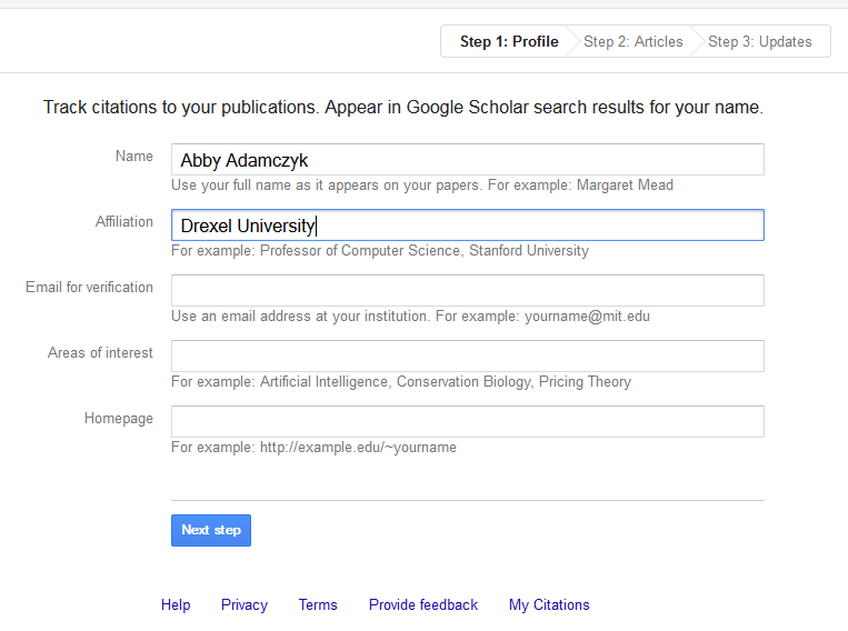 Google Scholar Citations Google Scholar My Citations LibGuides At 