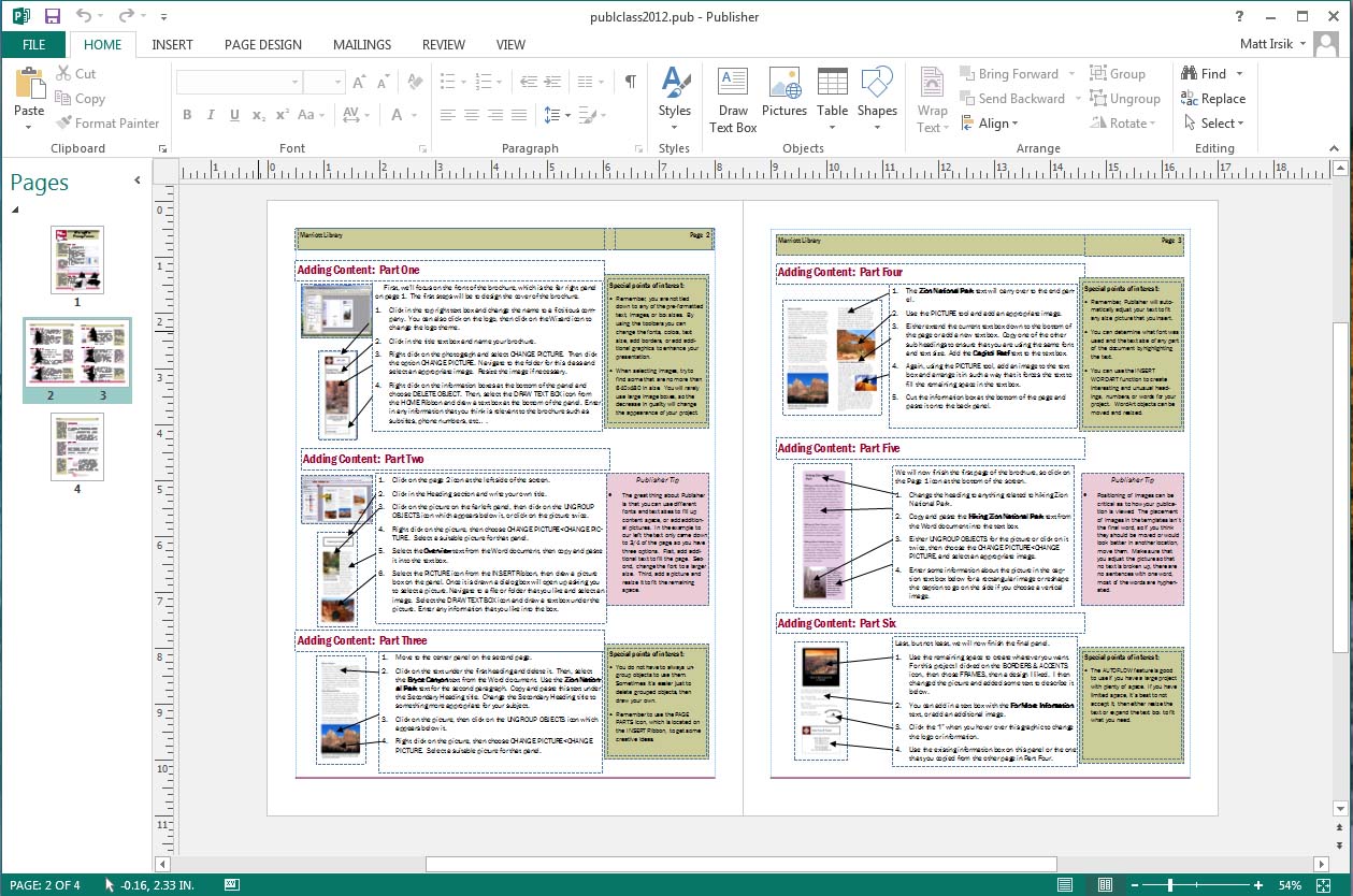 microsoft publisher master page