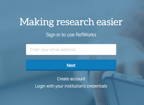 Login to Refworks