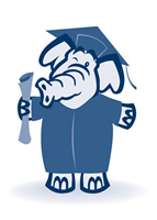 Tuffy Titan dressed as a scholar