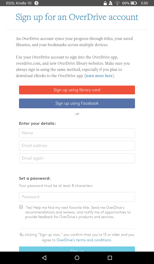 OverDrive Kindles for ESOL Reading Research Guides at Lone Star