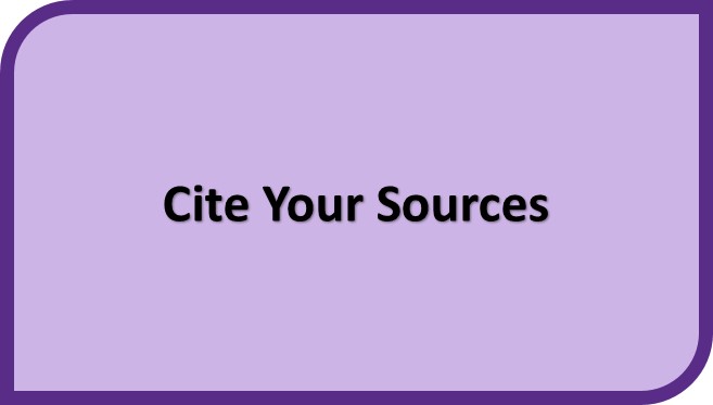 Cite your sources