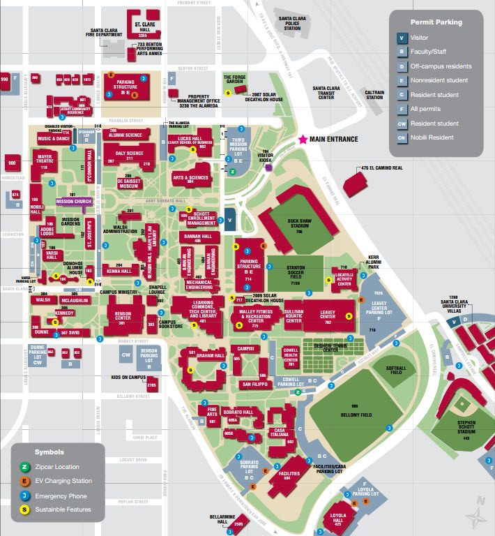 25 Santa Clara University Map Online Map Around The World