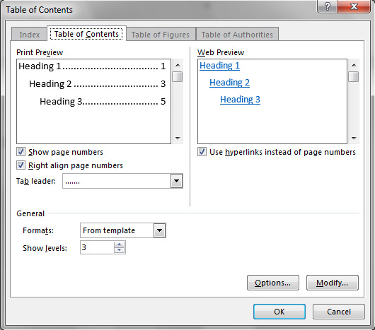 how to edit table of contents in word 2010