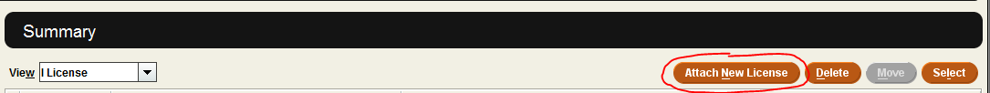 Attach new license
