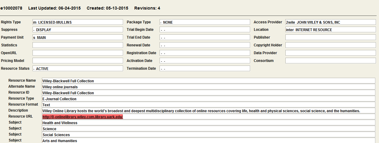 Resource Record Example