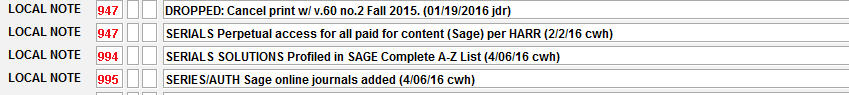 Perpetual access notes