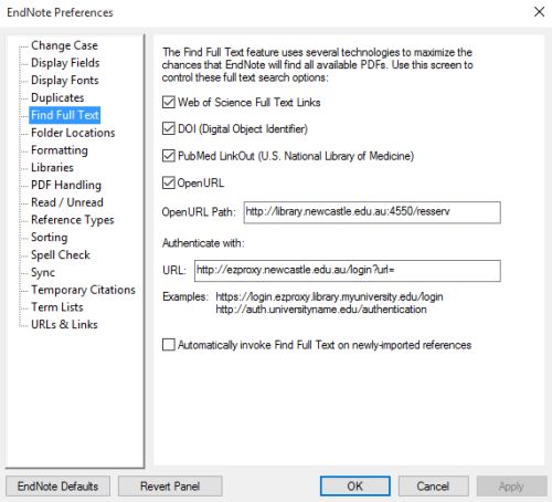 in which dialog box can you change endnote formats