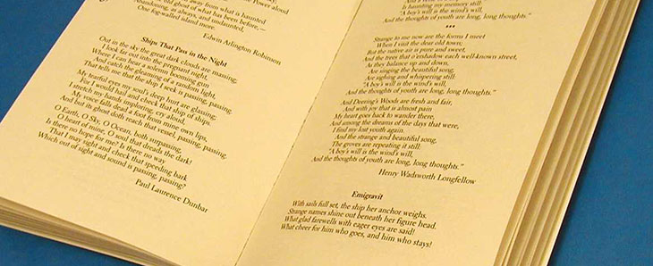 Open book of poetry