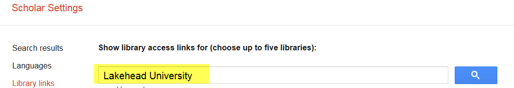 Google Scholar Search Libraries