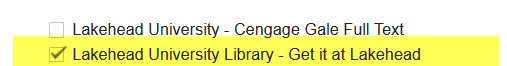 Google Scholar- checking off box