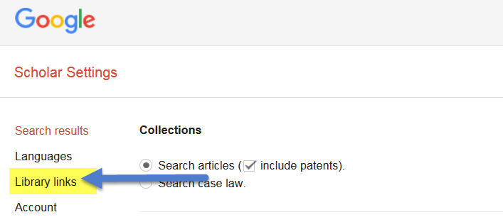 Google Scholar Library Links