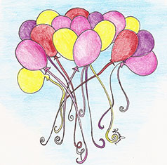 Drawing of balloons