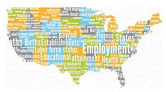 Statistical Abstracts word cloud of the US