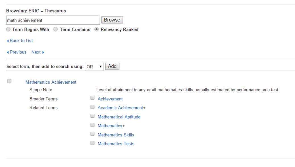 ERIC Thesaurus & Descriptors ERIC LibGuides at Valdosta State