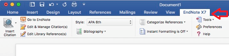 endnote x7 word 2016 mac