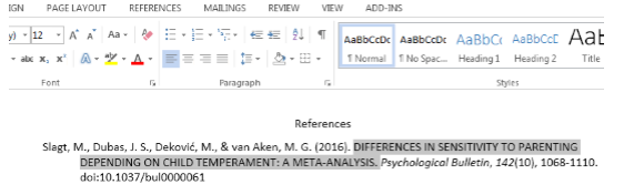 highlighting will need to include the title only