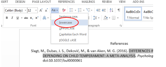 choose lowercase and then correct the capitals