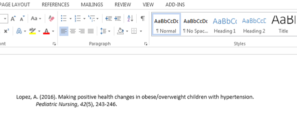 It can be helpful to select the entire reference page to ensure correct formatting