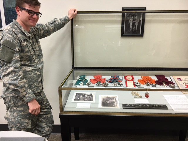 cadet and display case