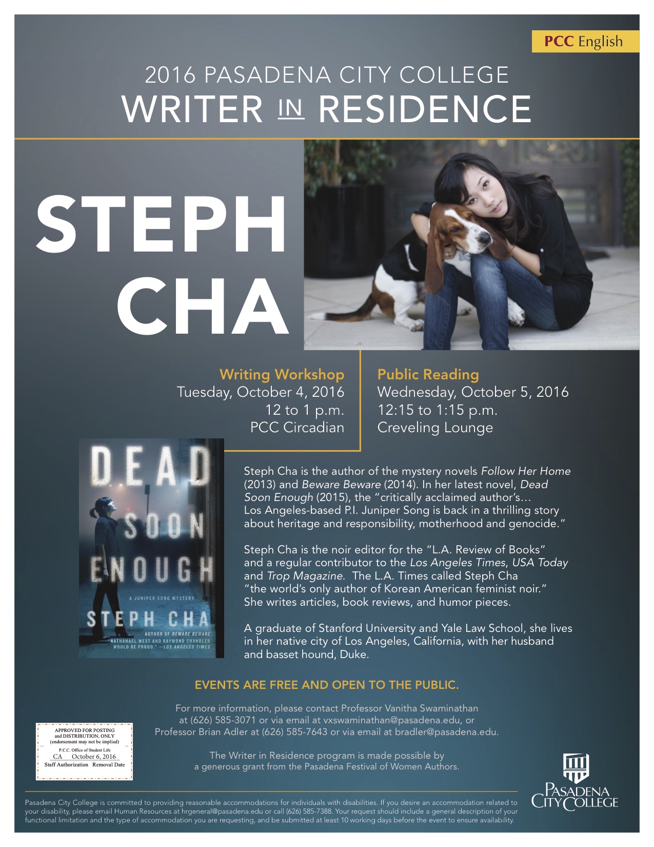 Steph Cha 2016 Writer in Residence at Pasadena City College