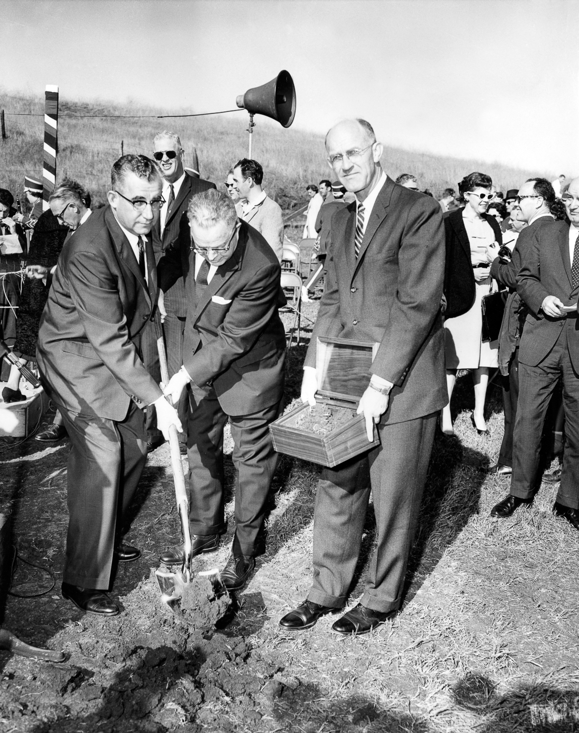 Groundbreaking ceremonies for new hilltop campus, February 22, 1961