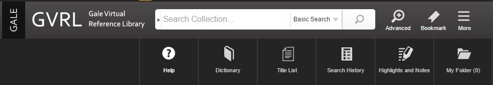 Gale Virtual Library - For more assistance, click the icon with three horizontal lines that says More and then click Help.