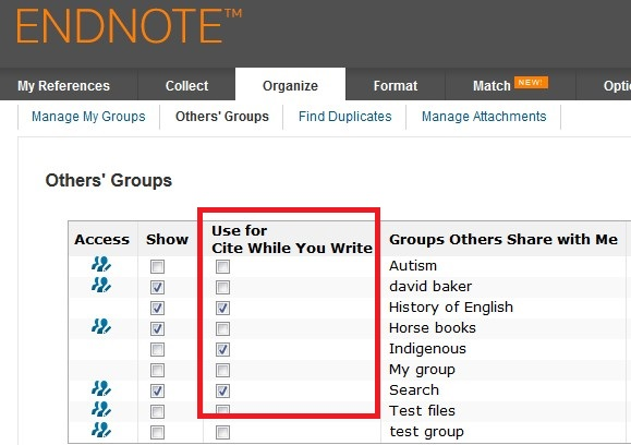 endnote web page reference