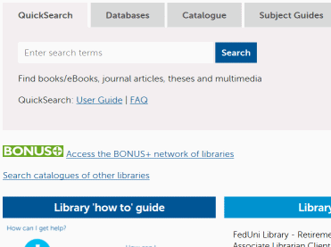 Animated GIF, annotated screenshots indicating selection of nursing databases from Library home page