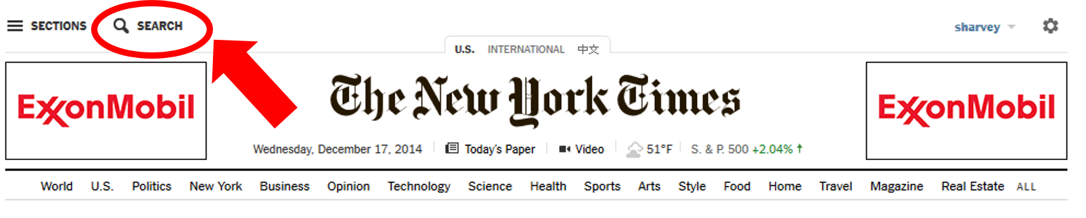 Basic Search of NYTimes.com