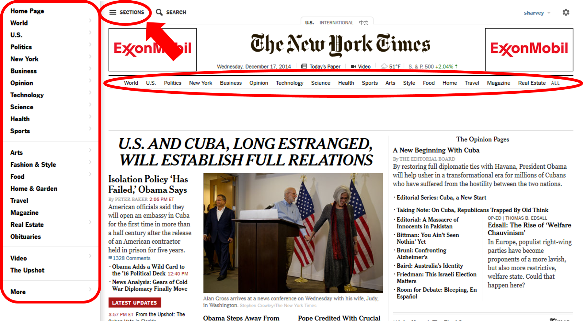 Browse NYTimes.com by Section