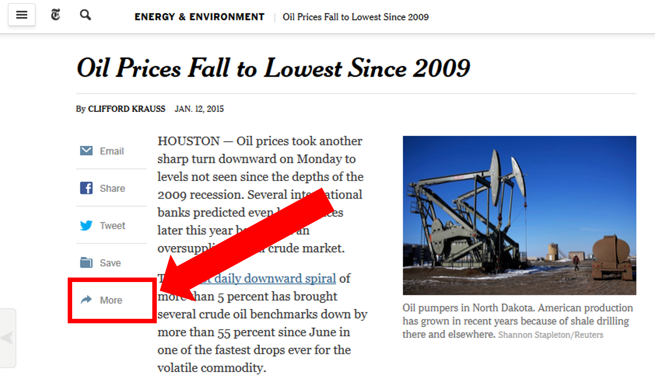 More sharing options on NYTimes.com