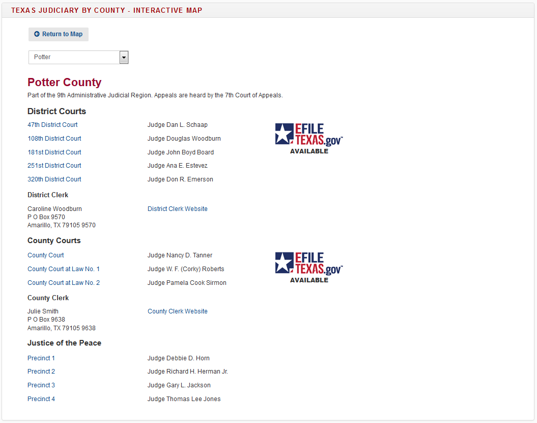 An image of Potter Court Rule on its website
