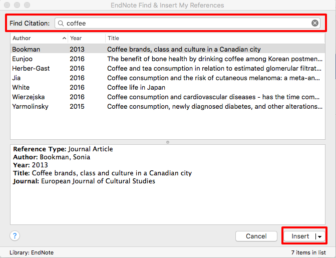 how to insert endnote in word