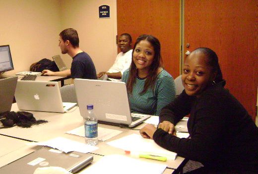 Students working on Global Connections project