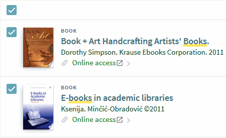 screenshot of items checked in list of saved records