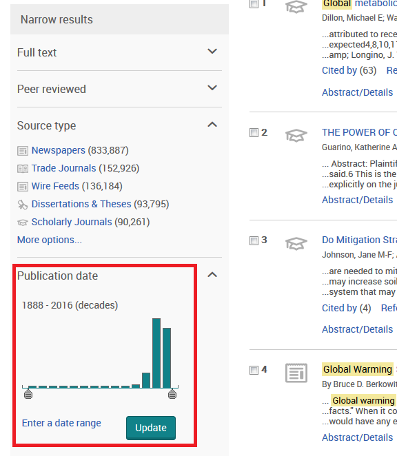 How can i find articles published within the last 5 years faqs