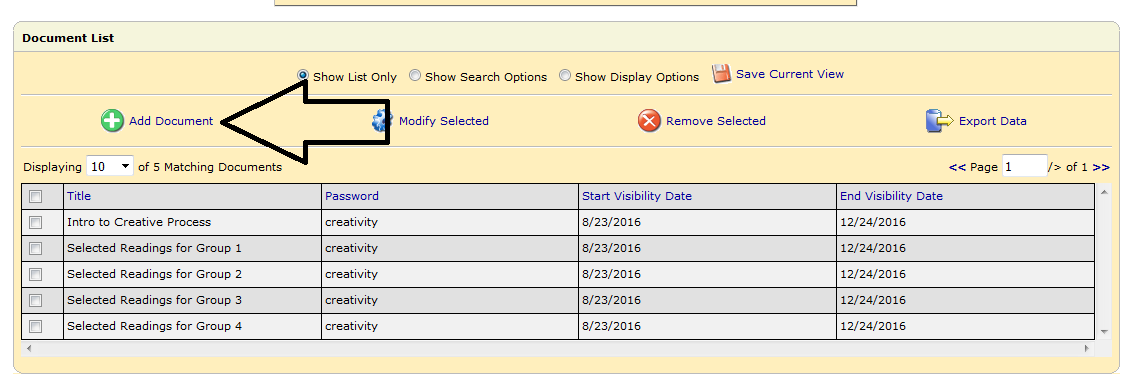 Add document link
