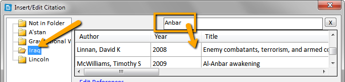 Write-N-Cite Insert/Edit Citation screenshot. 